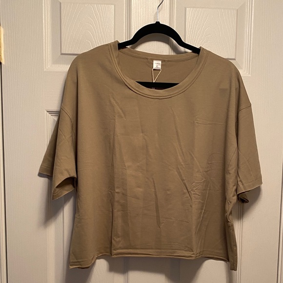 Elgogy Tops - Elgogy Olive Oversized Crop Top…size XL